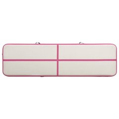 Täytettävä voimistelumatto pumpulla 800x100x15 cm PVC pinkki hinta ja tiedot | Joogamatot | hobbyhall.fi