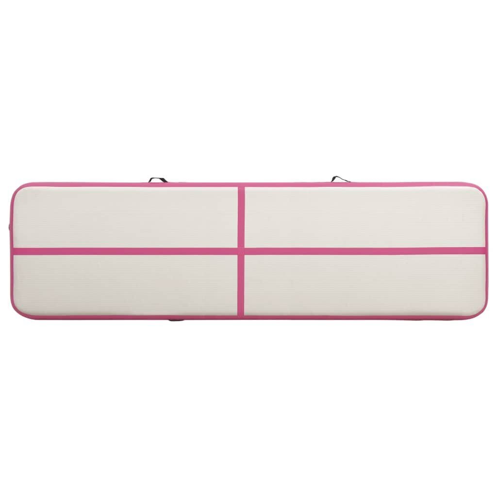 Täytettävä voimistelumatto pumpulla 800x100x15 cm PVC pinkki hinta ja tiedot | Joogamatot | hobbyhall.fi