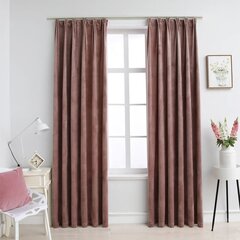 Pimennysverhot koukuilla 2 kpl sametti pinkki 140x175 cm hinta ja tiedot | Verhot | hobbyhall.fi