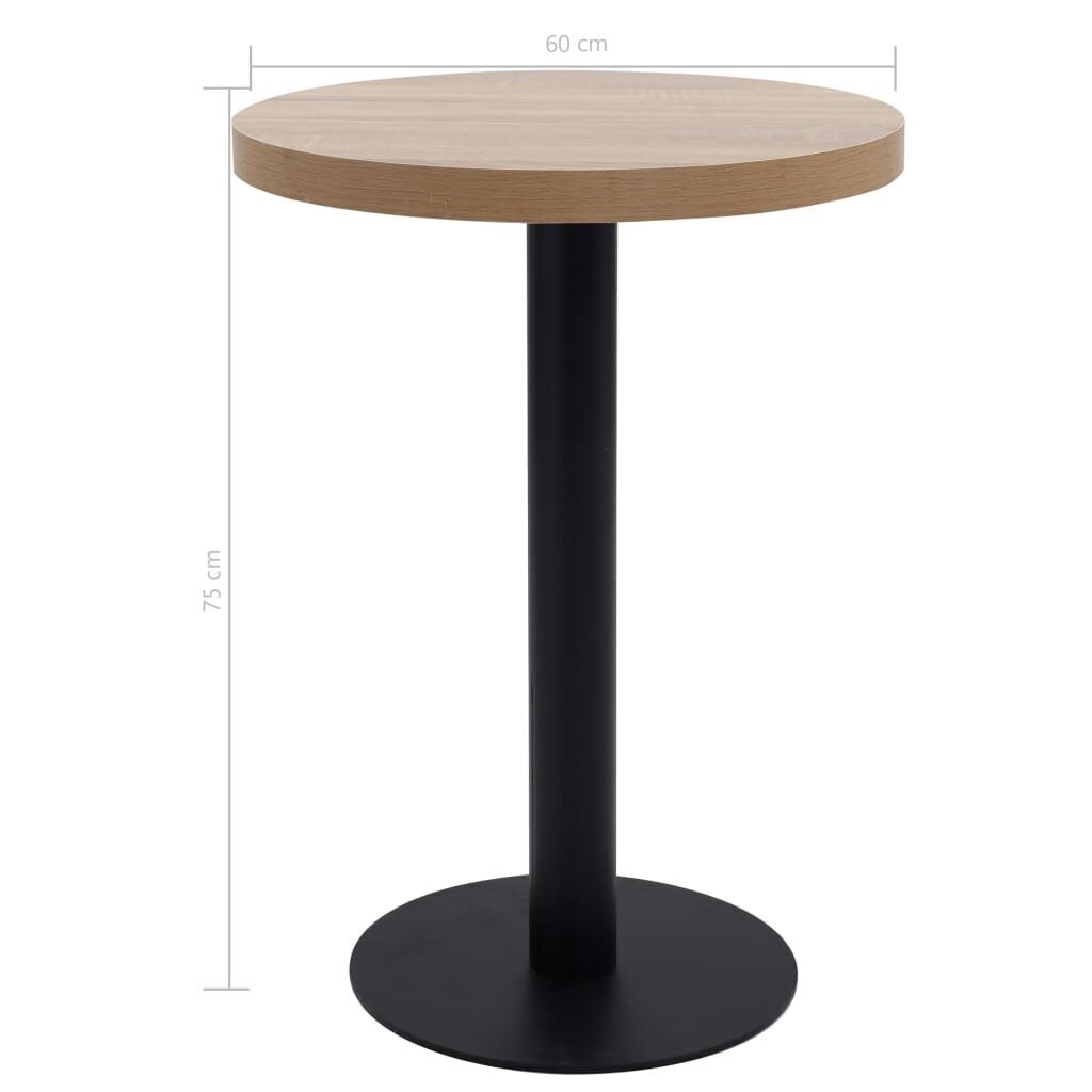 Bistropöytä vaaleanruskea 60 cm MDF hinta ja tiedot | Ruokapöydät | hobbyhall.fi