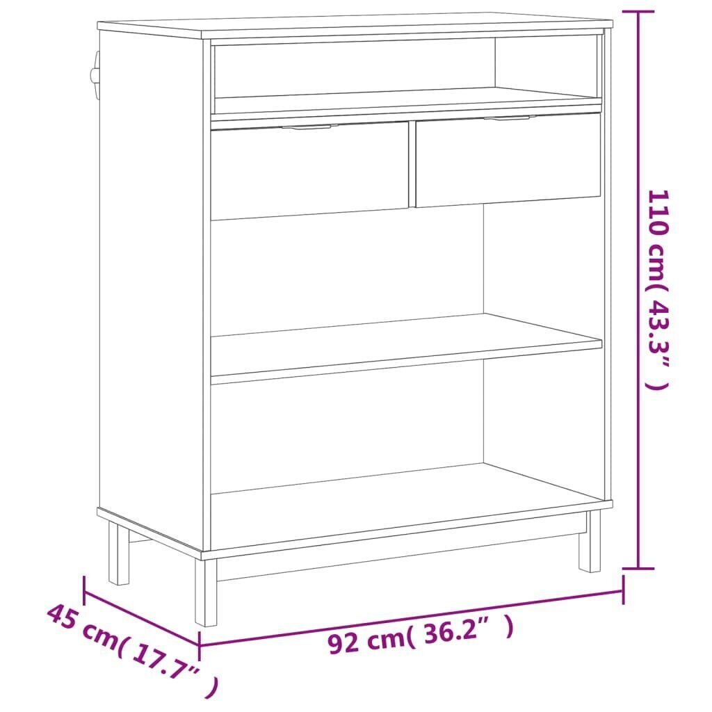 Baaripöytä FLAM 92x45x110 cm täysi mänty hinta ja tiedot | Ruokapöydät | hobbyhall.fi