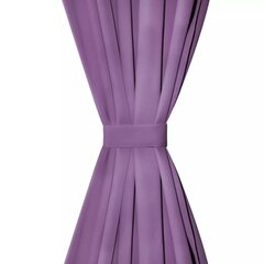 Mikro-satiiniverhot silmukoilla 2 kpl 140x175 cm Violetti hinta ja tiedot | Verhot | hobbyhall.fi