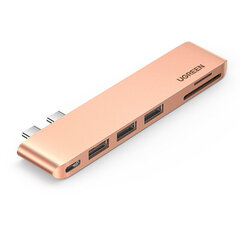 Sovitin UGREEN 80553 CM251 6in1 Thunderbolt3 SD/TF 3USB3.0 för MacBookPro/Air hinta ja tiedot | Adapterit | hobbyhall.fi