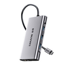 Sovitin SAMZHE TC-DK 10in1 Type-C Sisään 3USB3.0 1000mbps VGA AUX 3.5mm PD100W HDMI SD/TF för HUAWEI Mate40/P50 Samsung S20 hinta ja tiedot | Adapterit | hobbyhall.fi