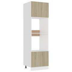 Mikroaaltouunin kaappi Sonoma-tammi 60x57x207 cm lastulevy hinta ja tiedot | Keittiön kaapit | hobbyhall.fi