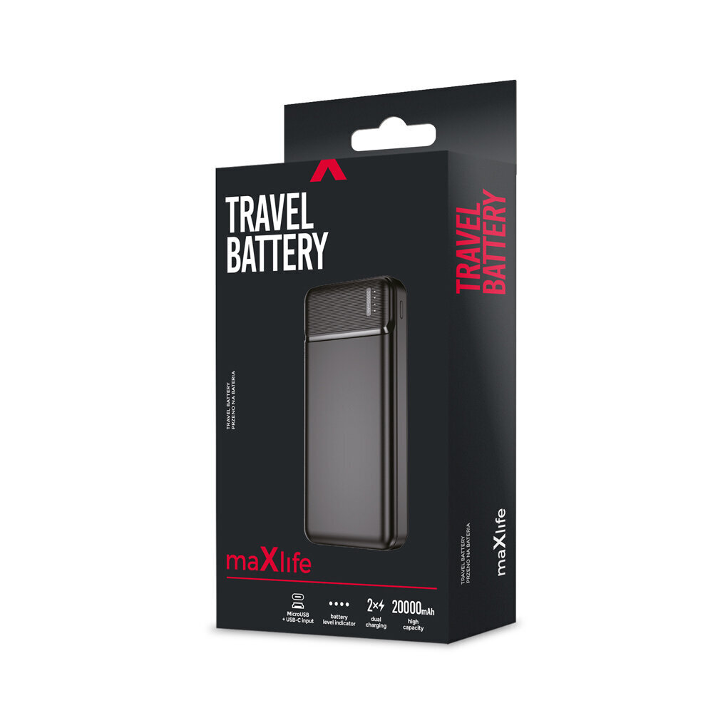 Maxlife virtapankki MXPB-01 20000 mAh musta hinta ja tiedot | Varavirtalähteet | hobbyhall.fi