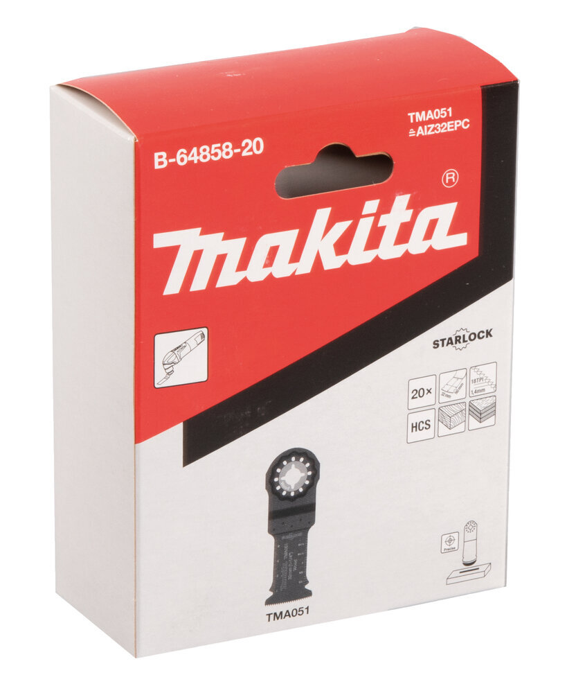 B-64858-20 Sahanterä upotukseen, leveys 32mm, 20kpl Makita hinta ja tiedot | Käsityökalut | hobbyhall.fi