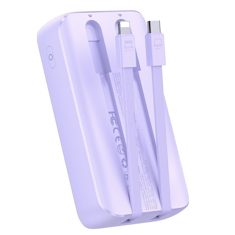 Mini virtalähde, Joyroom JR-PBC071, integroidulla kaapelilla JR-PBC07, 20000 mAh., 30W., vaalean violetti hinta ja tiedot | Varavirtalähteet | hobbyhall.fi