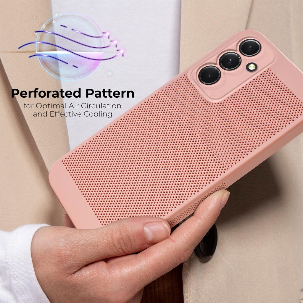 Moozy suojakuori Samsung Galaxy A54 5G kotelo tuuletuskuviolla VentiGuard Case, vaaleanpunainen hinta ja tiedot | Puhelimen kuoret ja kotelot | hobbyhall.fi