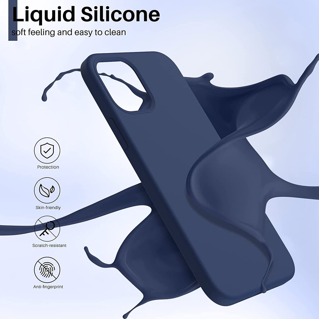 Kotelo Liquid Silicone 1.5mm Apple iPhone 16 Plus tummansininen hinta ja tiedot | Puhelimen kuoret ja kotelot | hobbyhall.fi