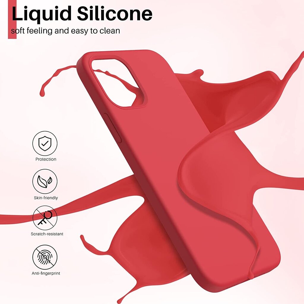 Kotelo Liquid Silicone 1.5mm Apple iPhone 16 Pro Max punainen hinta ja tiedot | Puhelimen kuoret ja kotelot | hobbyhall.fi