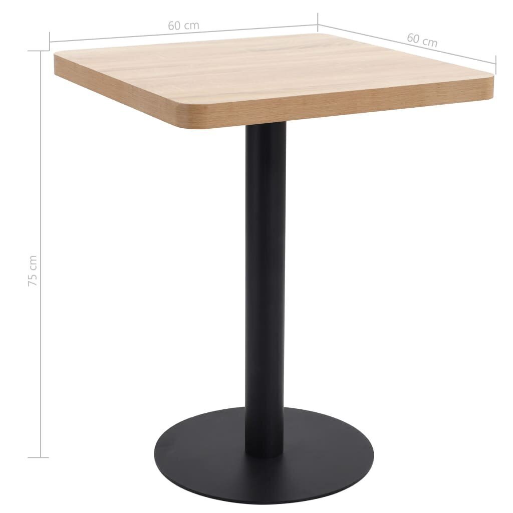 Bistropöytä vaaleanruskea 60x60 cm MDF hinta ja tiedot | Ruokapöydät | hobbyhall.fi