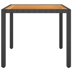 Puutarhapöytä musta 90x90x75 cm polyrottinki hinta ja tiedot | Puutarhapöydät | hobbyhall.fi