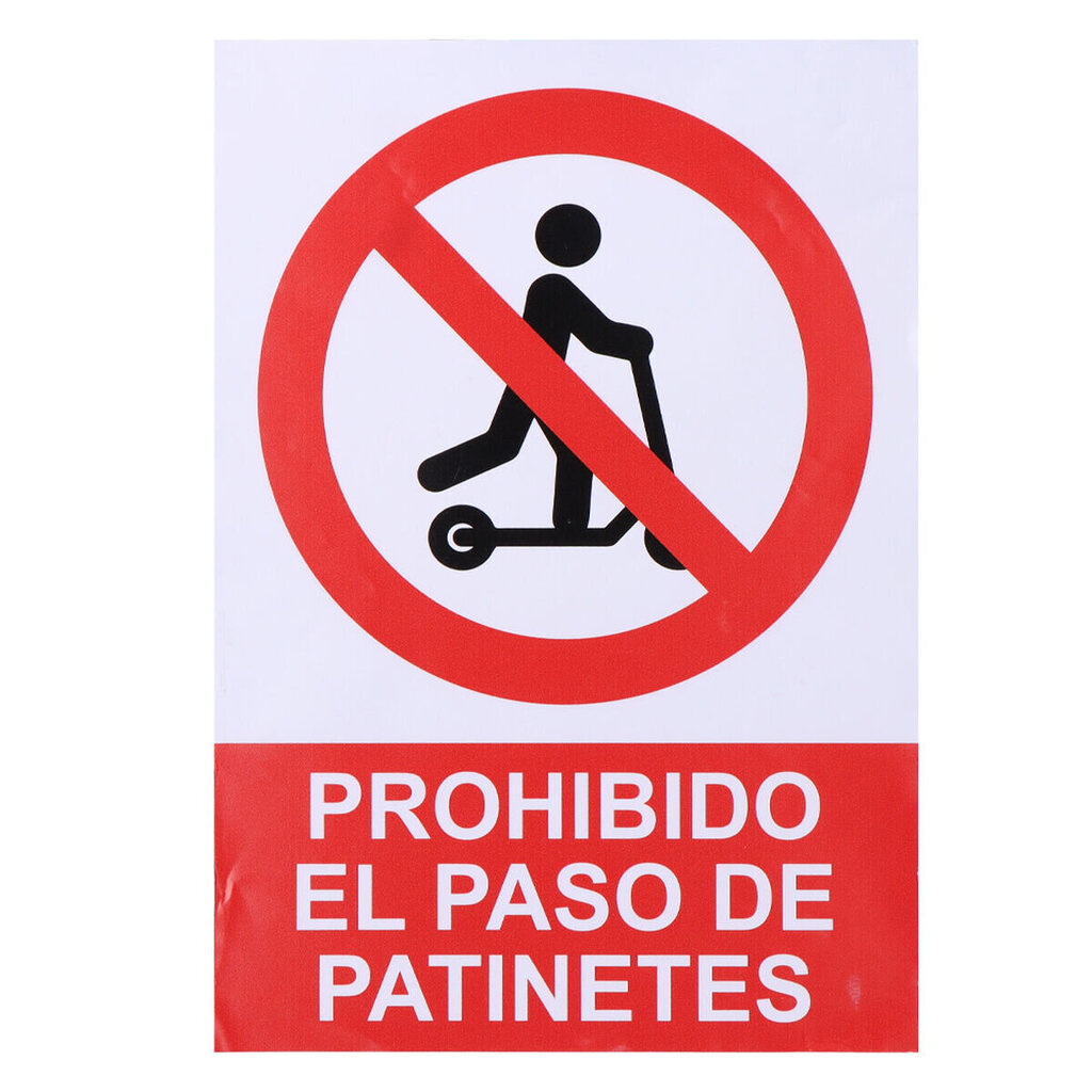 Kyltti Normaluz Prohibido acceder con patinete Vinyylit (21 x 30 cm) hinta ja tiedot | Informaatioteipit | hobbyhall.fi