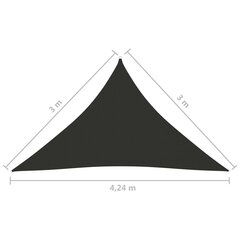 Aurinkopurje Oxford-kangas kolmio 3x3x4,24 m antrasiitti hinta ja tiedot | Aurinkovarjot ja markiisit | hobbyhall.fi