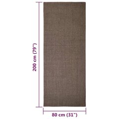 Matto luonnollinen sisal 80x200 cm ruskea hinta ja tiedot | Isot matot | hobbyhall.fi