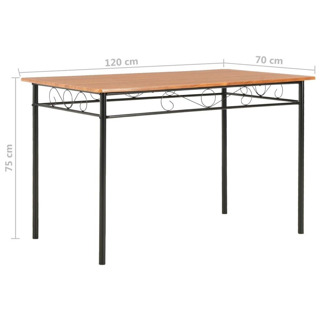 Ruokapöytä ruskea 120x70x75 cm MDF hinta ja tiedot | Ruokapöydät | hobbyhall.fi