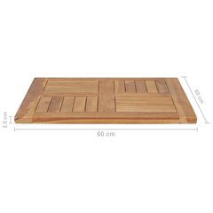 Pöytälevy täysi tiikki 60x60x2,5 cm hinta ja tiedot | Työtasot | hobbyhall.fi