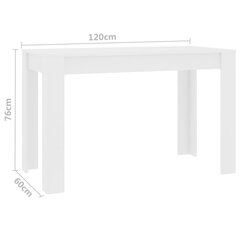 Ruokapöytä valkoinen 120x60x76 cm lastulevy hinta ja tiedot | Ruokapöydät | hobbyhall.fi