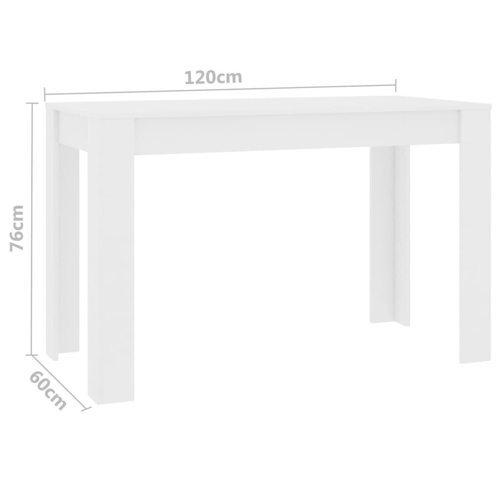 Ruokapöytä valkoinen 120x60x76 cm lastulevy hinta ja tiedot | Ruokapöydät | hobbyhall.fi