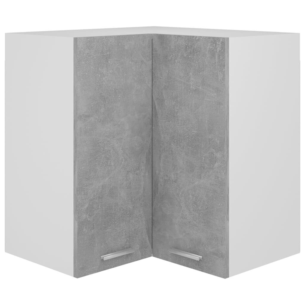 Seinäkulmakaappi betoninharmaa 57x57x60 cm lastulevy hinta ja tiedot | Keittiön kaapit | hobbyhall.fi