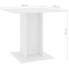 Ruokapöytä valkoinen 80x80x75 cm lastulevy hinta ja tiedot | Ruokapöydät | hobbyhall.fi