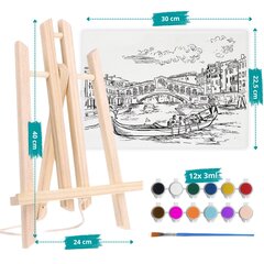 ARTISTIC PAINTING KIT EASEL Maalit ja lakat Värityskirja hinta ja tiedot | Taide- ja askartelutarvikkeet | hobbyhall.fi