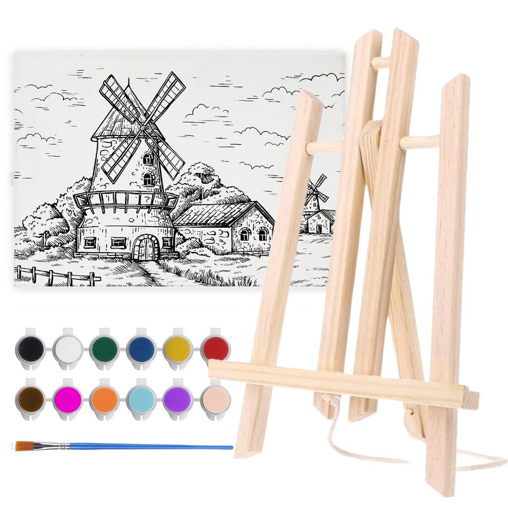 ARTISTIC PAINTING KIT EASEL Maalit ja lakat Värityskirja hinta ja tiedot | Taide- ja askartelutarvikkeet | hobbyhall.fi