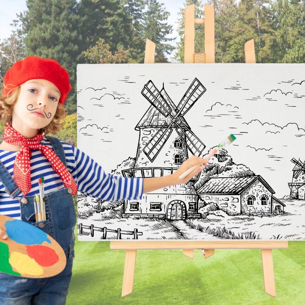 ARTISTIC PAINTING KIT EASEL Maalit ja lakat Värityskirja hinta ja tiedot | Taide- ja askartelutarvikkeet | hobbyhall.fi