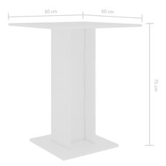 Bistropöytä valkoinen 60x60x75 cm lastulevy hinta ja tiedot | Ruokapöydät | hobbyhall.fi