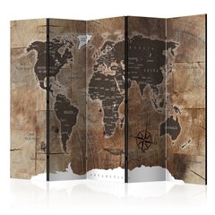 Sermi - Room divider – Map on the wood hinta ja tiedot | Sermit ja tilanjakajat | hobbyhall.fi