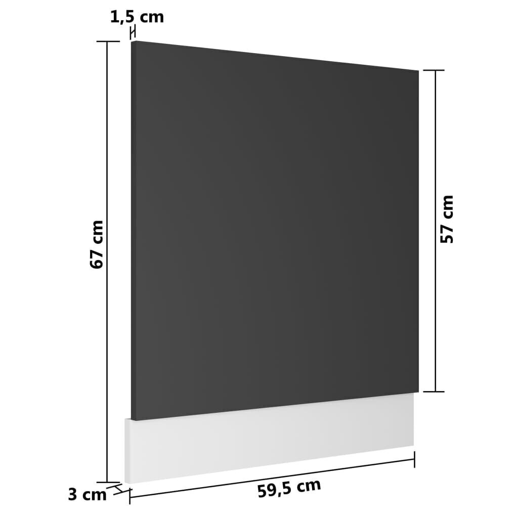 Astianpesukoneen paneeli harmaa 59,5x3x67 cm lastulevy hinta ja tiedot | Keittiökalusteiden lisätarvikkeet | hobbyhall.fi