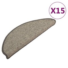 Itsekiinnittyvät porrasmatot 15 kpl harmaa ja beige 65x21x4 cm hinta ja tiedot | Isot matot | hobbyhall.fi