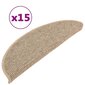 Itsekiinnittyvät porrasmatot 15 kpl 56x17x3 cm tumma beige hinta ja tiedot | Isot matot | hobbyhall.fi