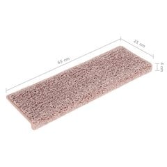 Porrasmatot 15 kpl 65x21x4 cm valkoinen ja pinkki hinta ja tiedot | Isot matot | hobbyhall.fi