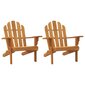 Adirondack puutarhatuolit 2 kpl 79x95x92 cm täysi tiikki hinta ja tiedot | Puutarhatuolit | hobbyhall.fi