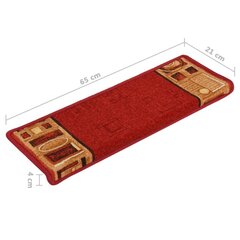 Itsekiinnittyvät rappumatot, 15 kpl, punainen, 65x25cm hinta ja tiedot | Isot matot | hobbyhall.fi