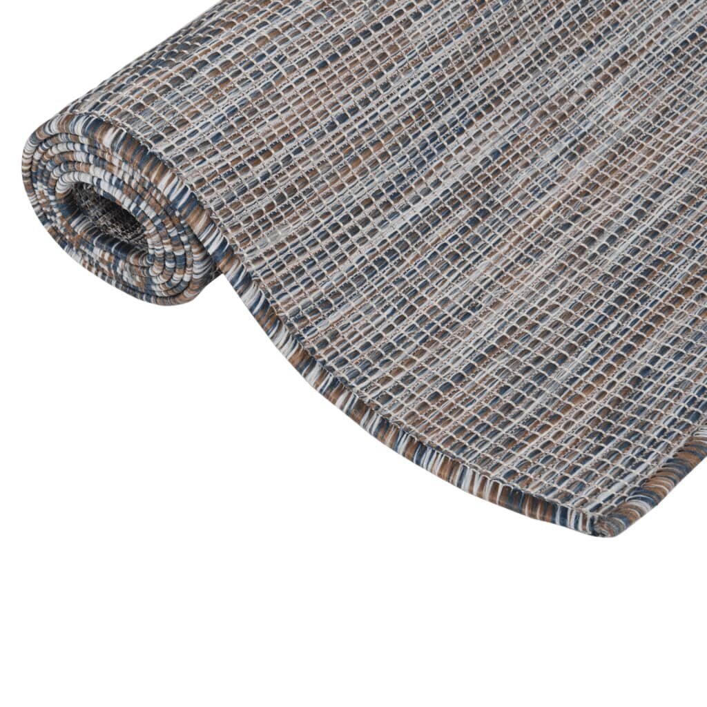 Ulkomatto Flatweave 160x230 cm ruskea ja sininen hinta ja tiedot | Isot matot | hobbyhall.fi