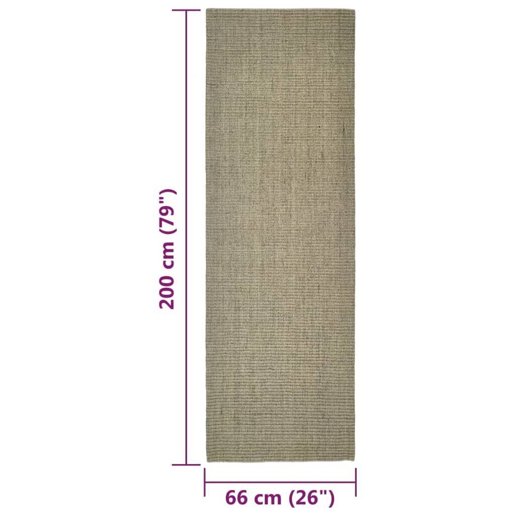 Matto luonnollinen sisal 66x200 cm vihreä hinta ja tiedot | Isot matot | hobbyhall.fi