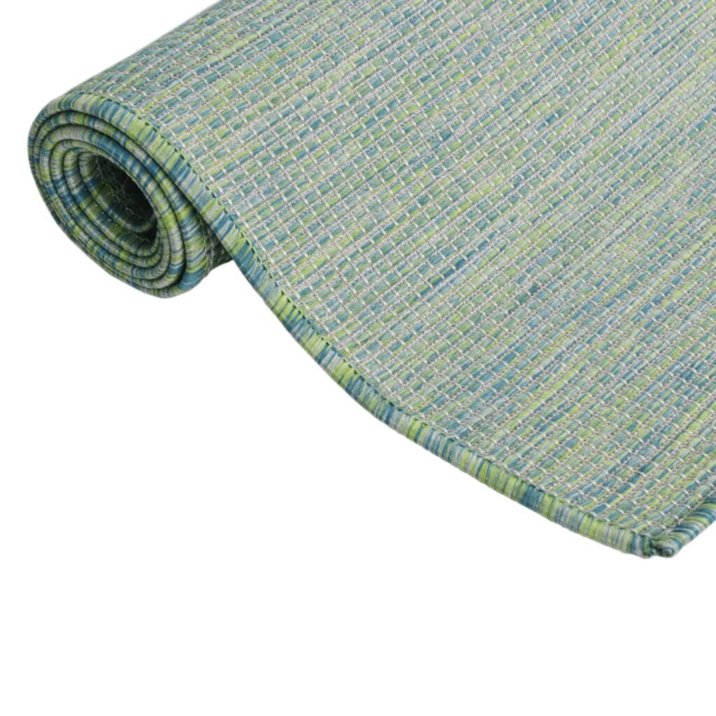 Ulkomatto Flatweave 140x200 cm turkoosi hinta ja tiedot | Isot matot | hobbyhall.fi