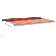 Sisäänkelattava markiisi LED/tuulisens. 500x350cm oranssi/rusk. hinta ja tiedot | Aurinkovarjot ja markiisit | hobbyhall.fi