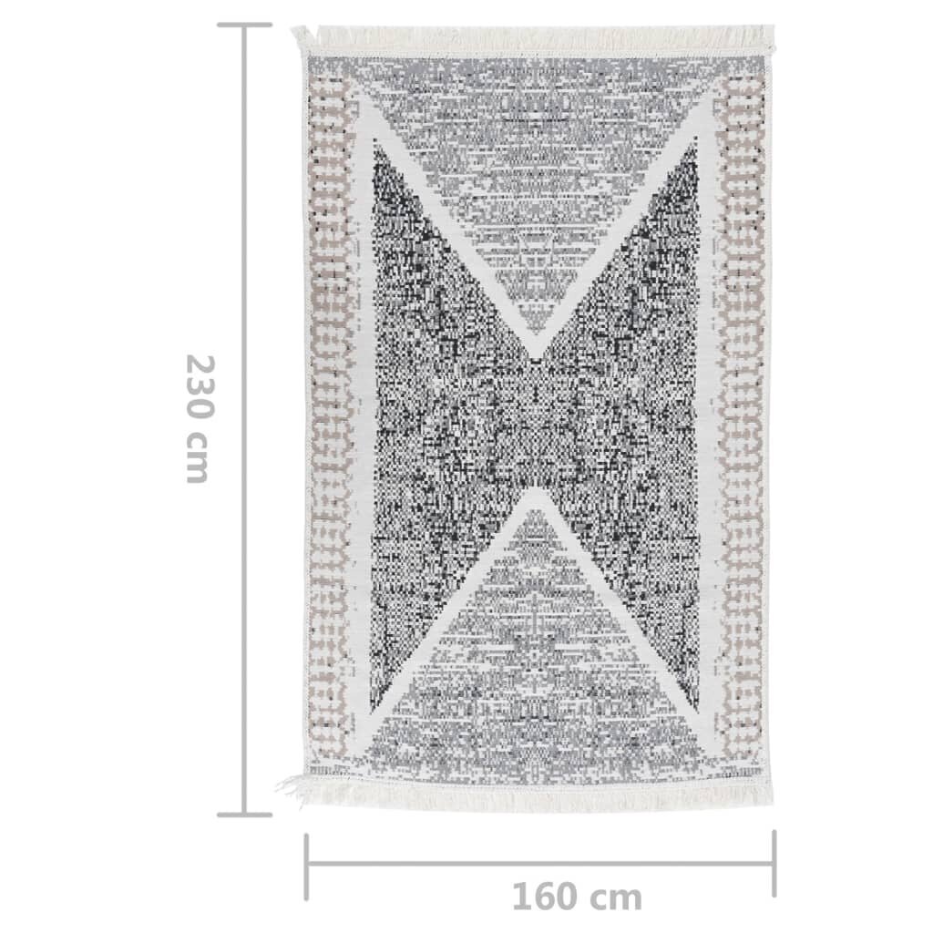 Matto musta ja harmaa 160x230 cm puuvilla hinta ja tiedot | Isot matot | hobbyhall.fi