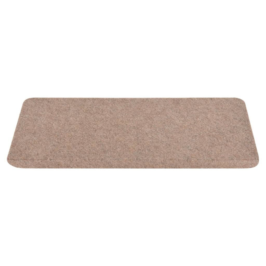 Itsekiinnittyvät porrasmatot 15 kpl 65x24,5x3,5 cm beige hinta ja tiedot | Isot matot | hobbyhall.fi