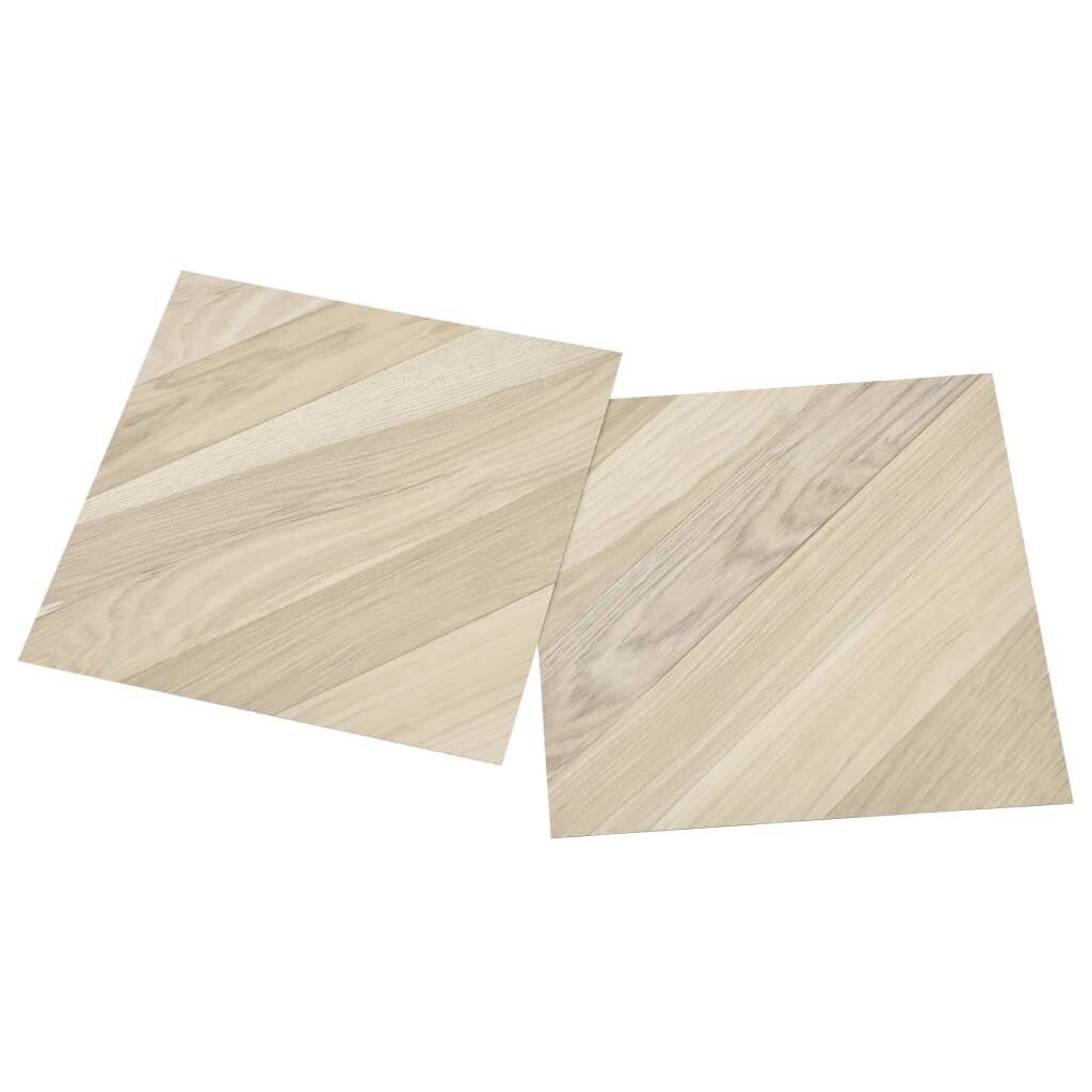 Itsekiinnittyvät lattialankut 20 kpl PVC 1,86 m² beige raidat hinta ja tiedot | Isot matot | hobbyhall.fi