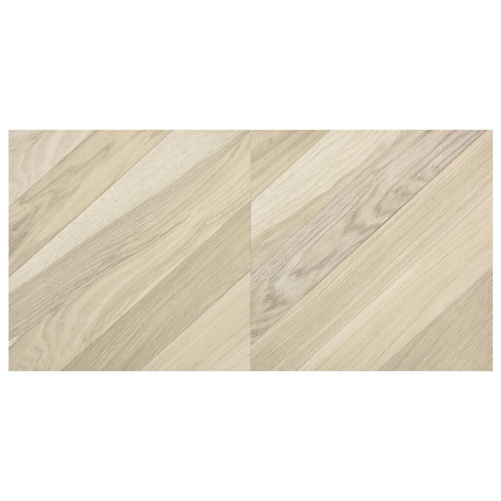 Itsekiinnittyvät lattialankut 20 kpl PVC 1,86 m² beige raidat hinta ja tiedot | Isot matot | hobbyhall.fi