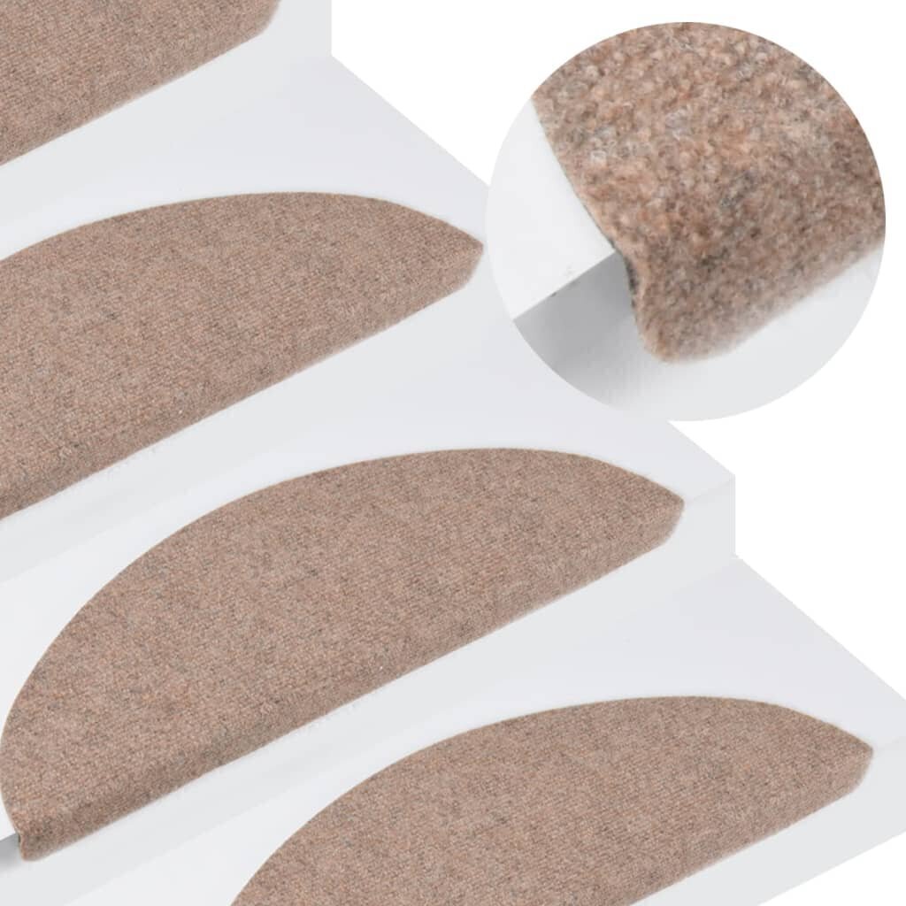 Itsekiinnittyvät porrasmatot 15 kpl 65x22,5x3,5 cm beige hinta ja tiedot | Isot matot | hobbyhall.fi