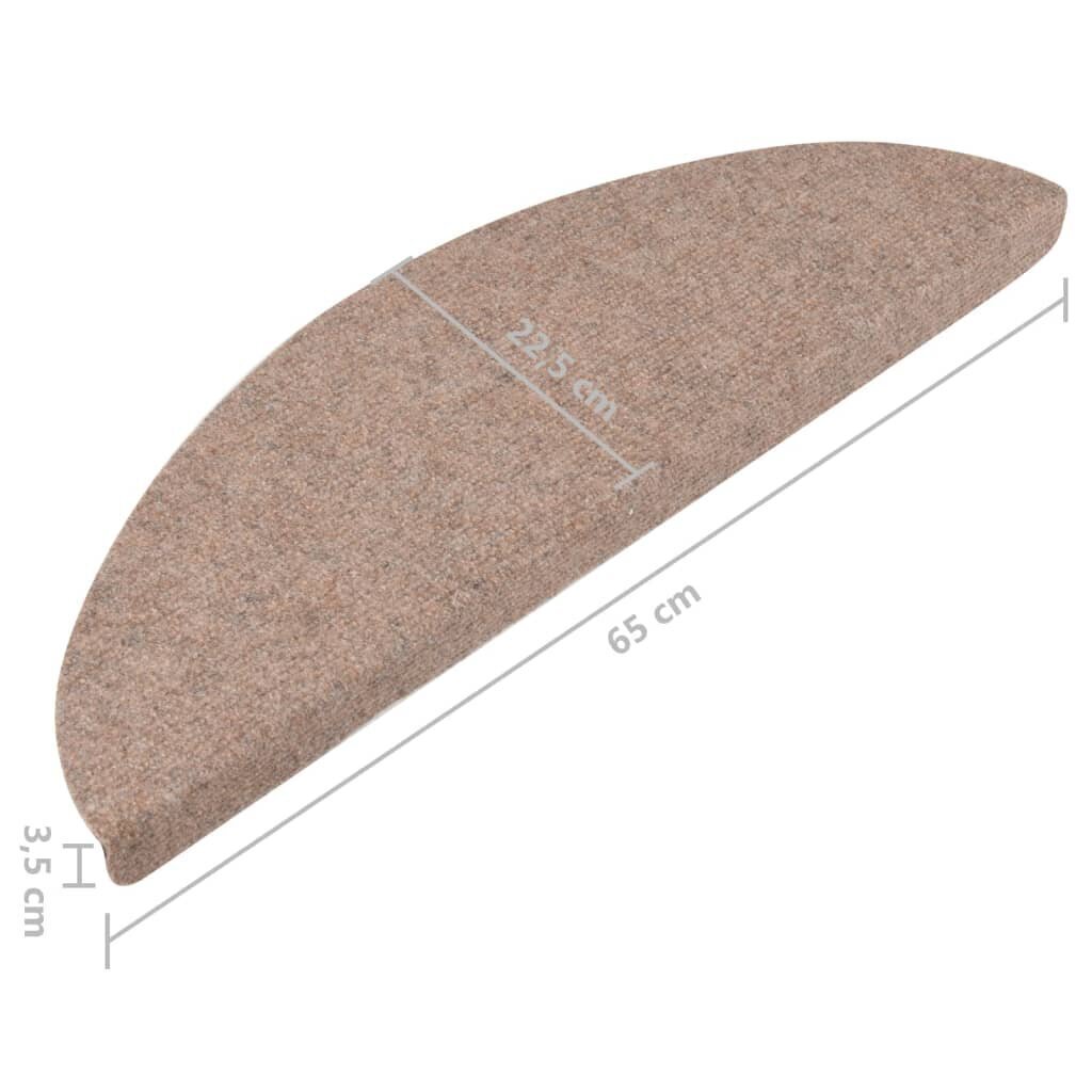 Itsekiinnittyvät porrasmatot 15 kpl 65x22,5x3,5 cm beige hinta ja tiedot | Isot matot | hobbyhall.fi