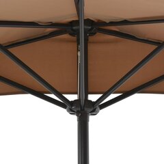 Aurinkovarjo ulkotiloihin alumiinitanko 270x144 cm taupe hinta ja tiedot | Aurinkovarjot ja markiisit | hobbyhall.fi