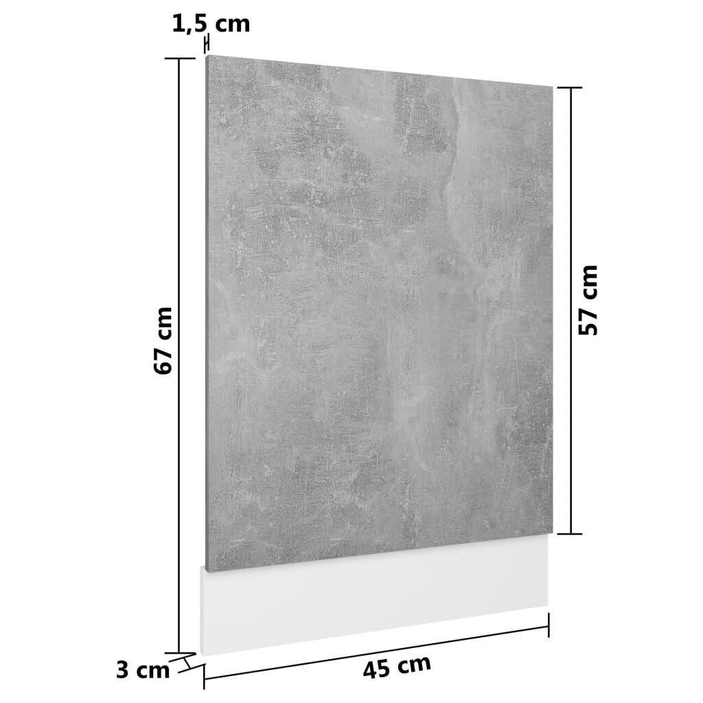 Astianpesukoneen paneeli betoninharmaa 45x3x67 cm lastulevy hinta ja tiedot | Keittiökalusteiden lisätarvikkeet | hobbyhall.fi