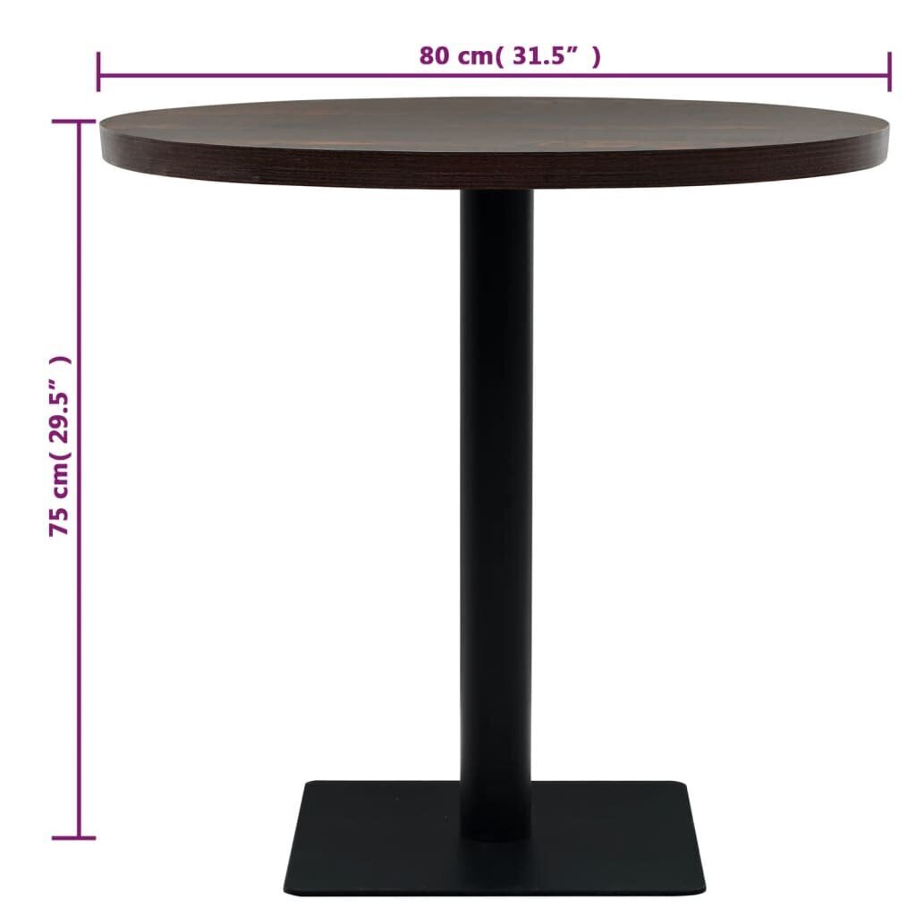 Bistropöytä MDF ja teräs pyöreä 80x75 cm tumma tuhka hinta ja tiedot | Ruokapöydät | hobbyhall.fi